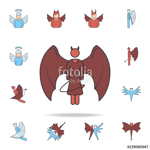 500x500 Girl Devil Icon Element Of Angel And Demon Icon For Mobile