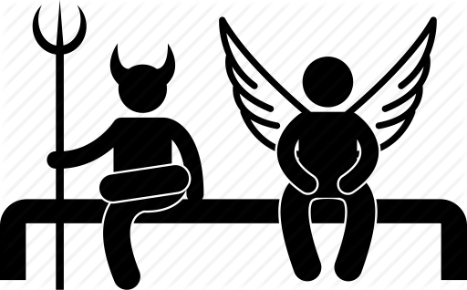 512x318 Angel, Comparison, Devil, Gabriel, Lucifer, Opponent, Sitting Icon