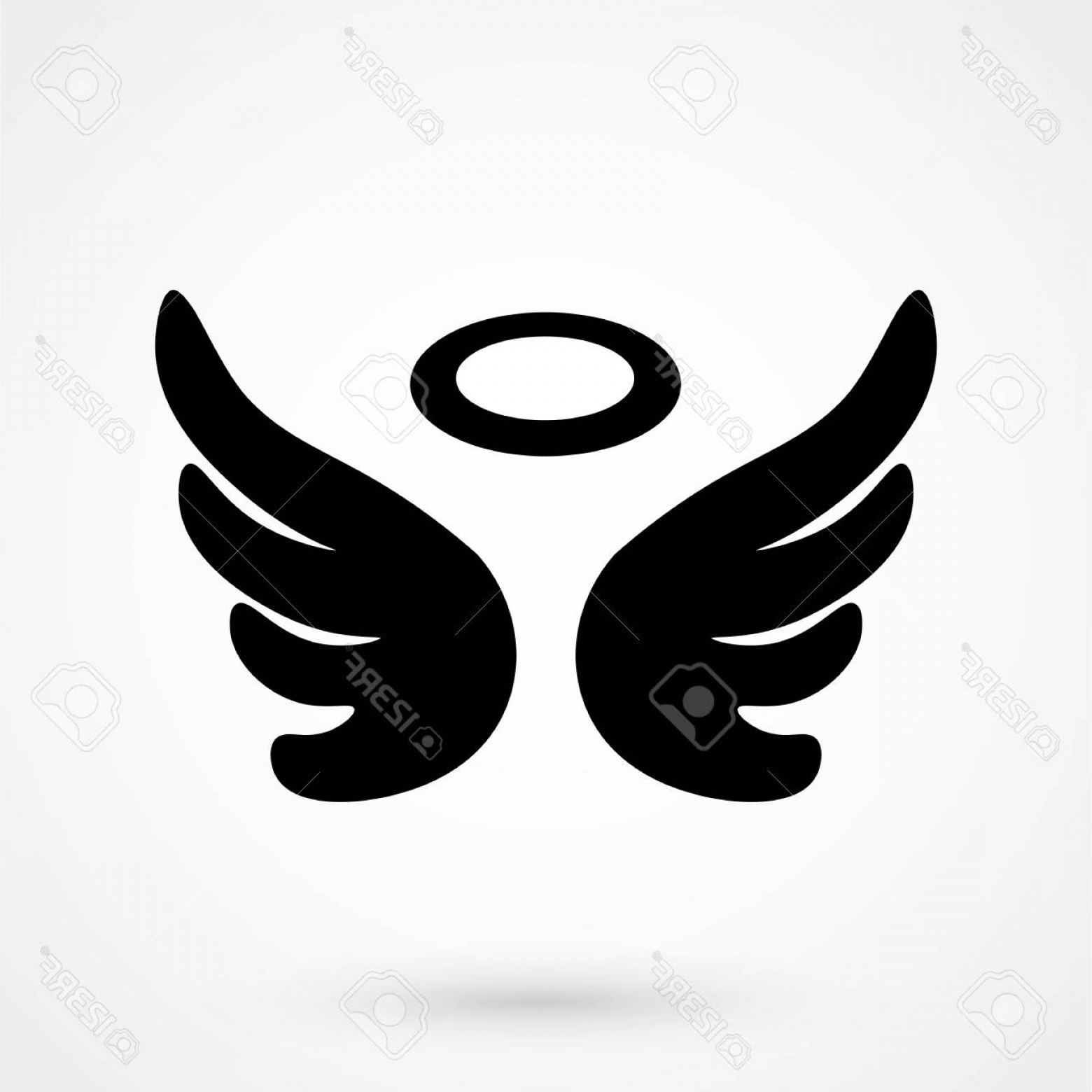 1560x1560 Photostock Vector Vector Icon Of Angel Wings With Halo Soidergi