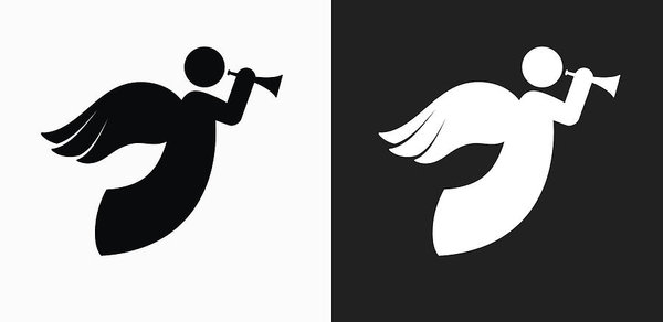600x292 Angel Icon On Black And White Vector Backgrounds Art Print