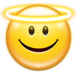 256x256 Emoticon Face Angel Icon