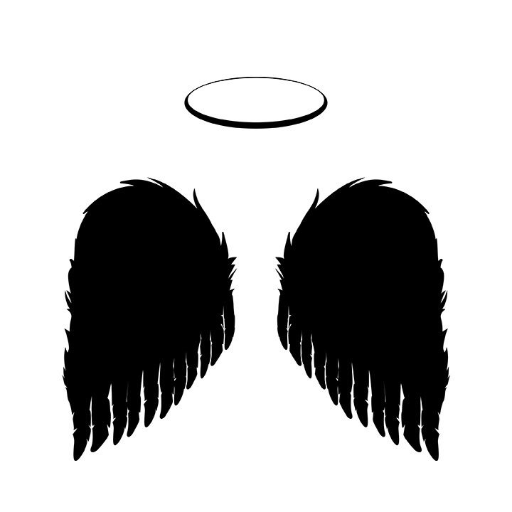 720x720 Black Angel Wings And Halo Vector, Png And Jpgs Included Angel