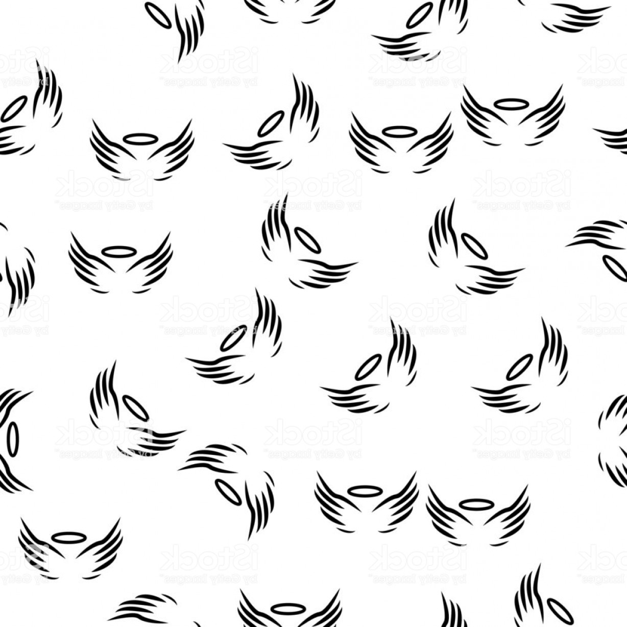 1228x1228 Angel Wings And Halo Icon In Pattern Style One Of Angel And Demons