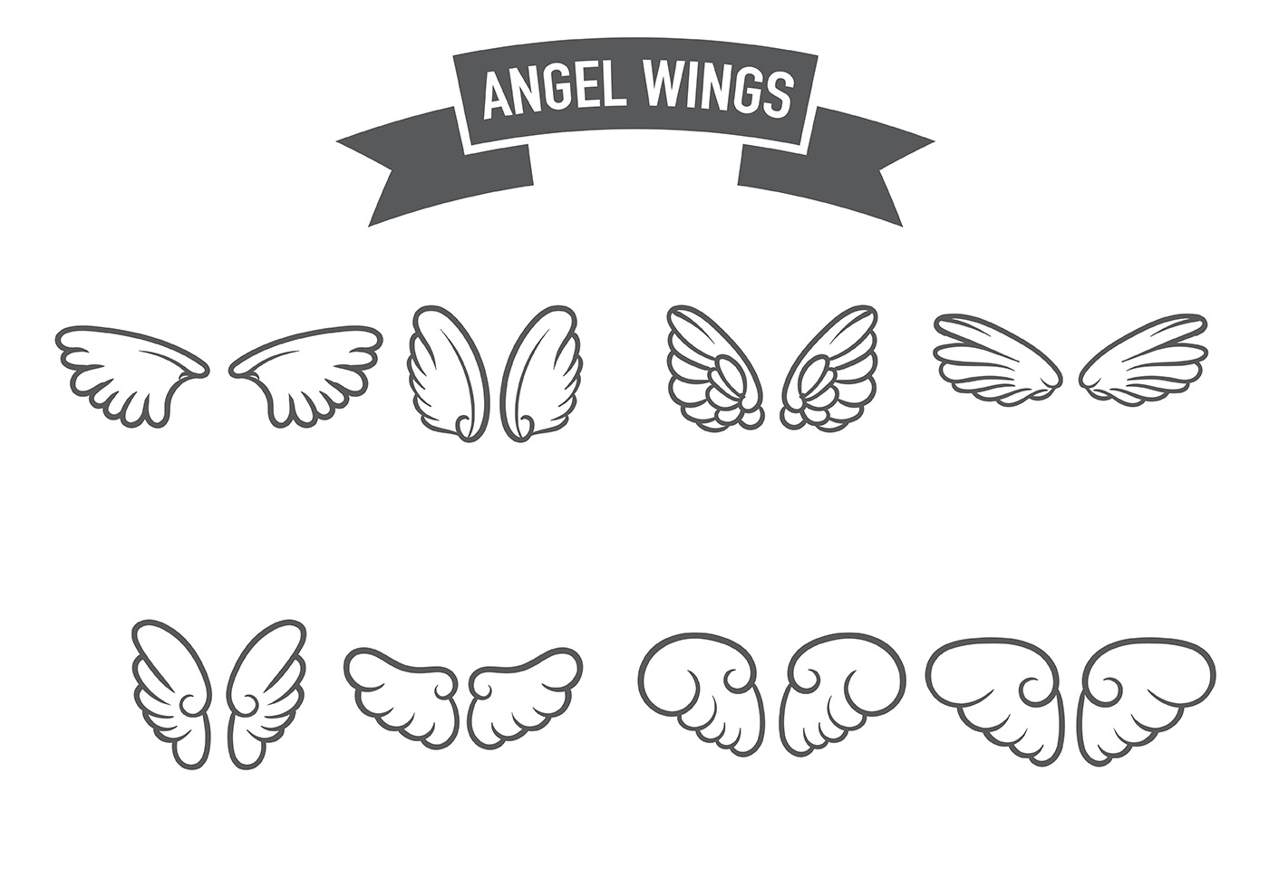 1400x980 Angel Wings Icon Vector