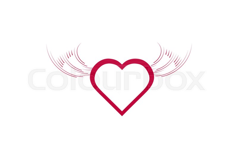 800x533 Heart Angel Wings Icon Illustration Stock Vector Colourbox