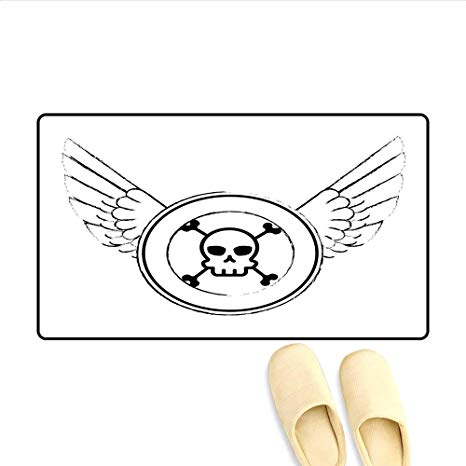 466x466 Door Mats Grungy Old Icon Stamp Design Skull Figure