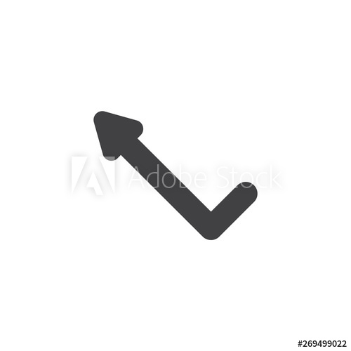 500x500 Left Angle Arrow Vector Icon Filled Flat Sign For Mobile Concept