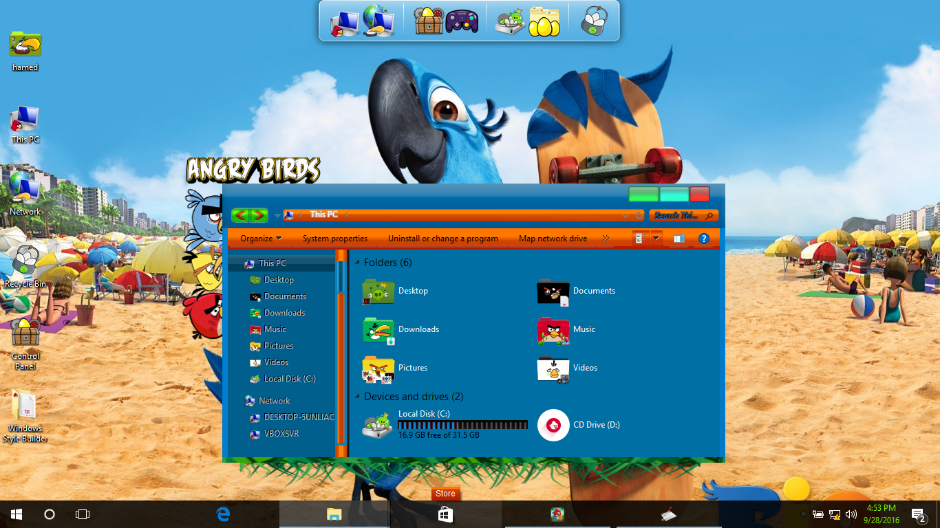 1366x768 Angry Birds Rio Skin Pack