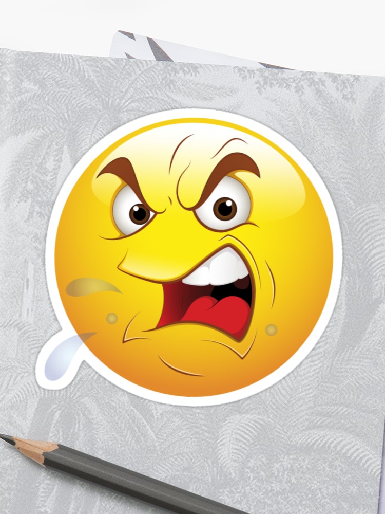 750x1000 Angry Smiley Face Emoticon Sticker