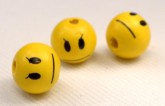 570x367 Mad Face Emoticon Yellow Wood Beads Loose Yellow Angry Face Etsy