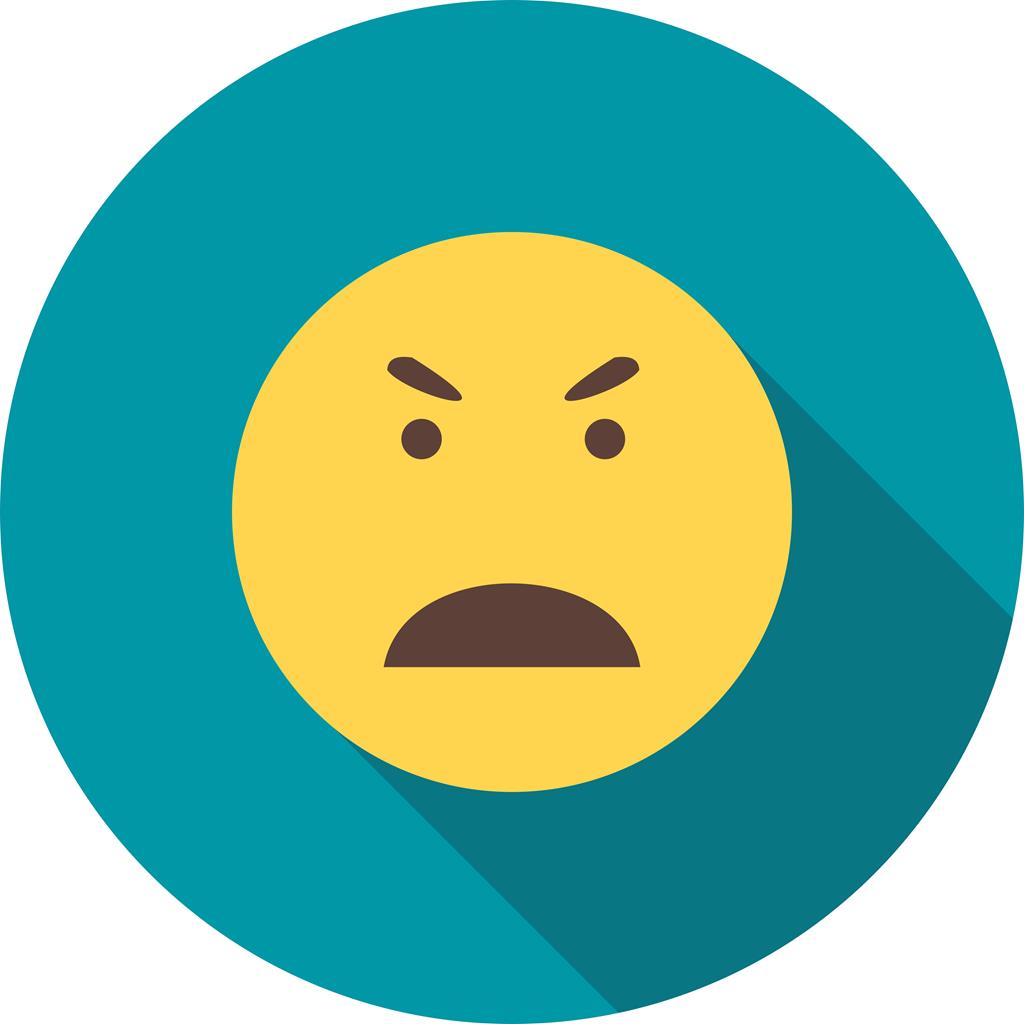 1024x1024 Angry Face Flat Shadowed Icon