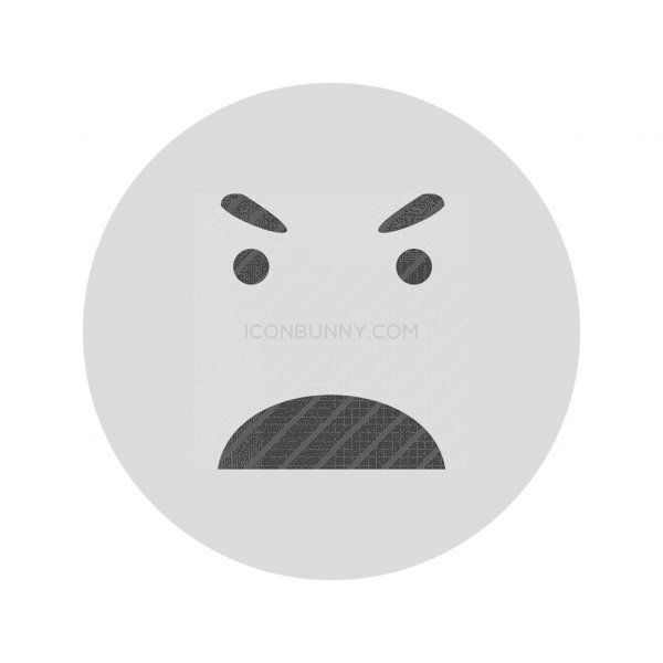 600x600 Angry Face Greyscale Icon