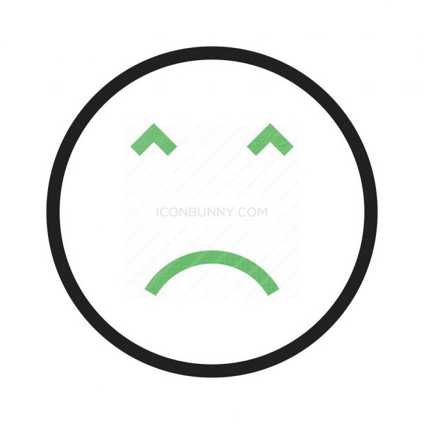 600x600 Angry Face Line Green Black Icon