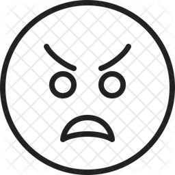 256x256 Angry Face Emoji Icon Of Line Style
