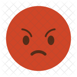 256x256 Angry Face Icon Of Flat Style