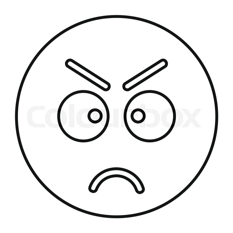 800x800 Angry Face Icon In Outline Style Stock Vector Colourbox