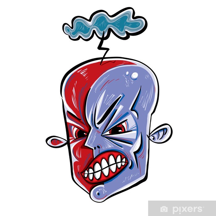 700x700 Angry Face Icon With Storming Cloud Wall Mural We