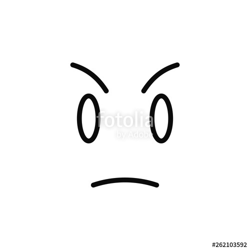 500x500 Angry, Face Icon Simple Thin Line, Outline Vector Of Emotion