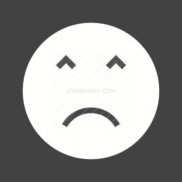 600x600 Angry Face Glyph Inverted Icon