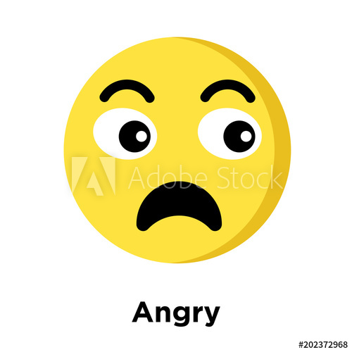 500x500 Angry Icon Isolated On White Background
