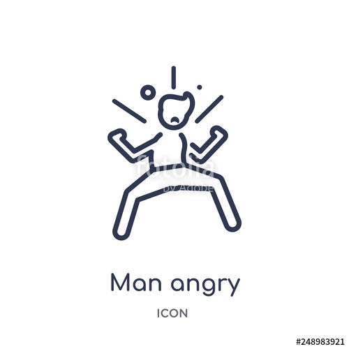 500x500 Man Angry Icon From People Outline Collection Thin Line Man Angry