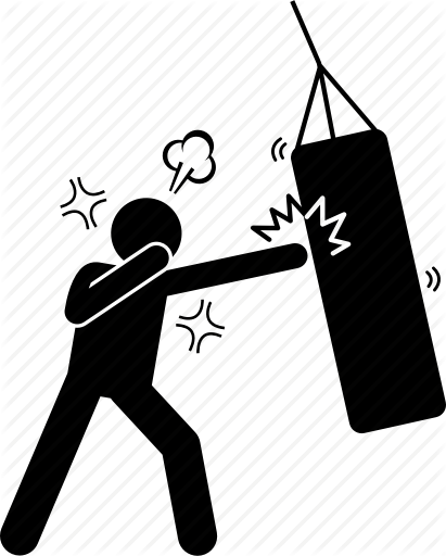 411x512 Anger, Angry, Bag, Frustration, Man, Punching, Sandbag Icon