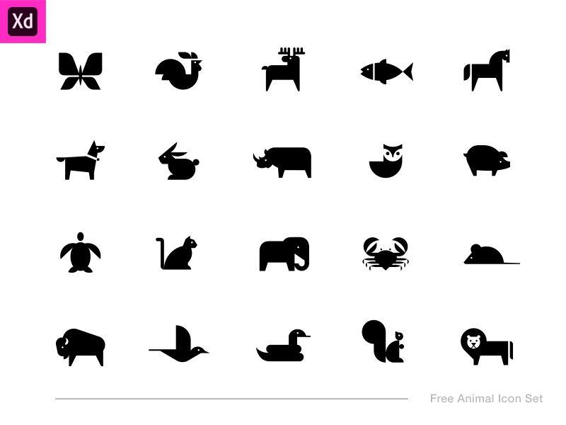 800x600 Adobe Xd Free Animal Icon Set
