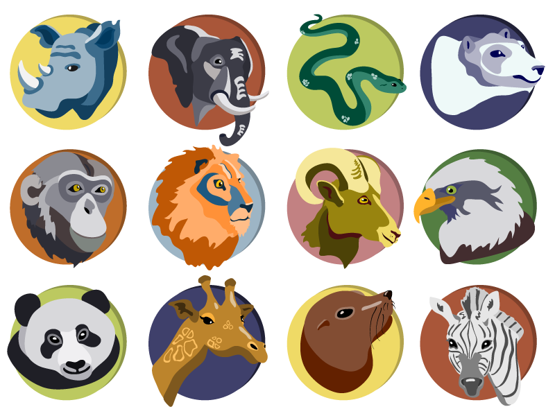 800x600 Briefbox Zoo Animal Icons
