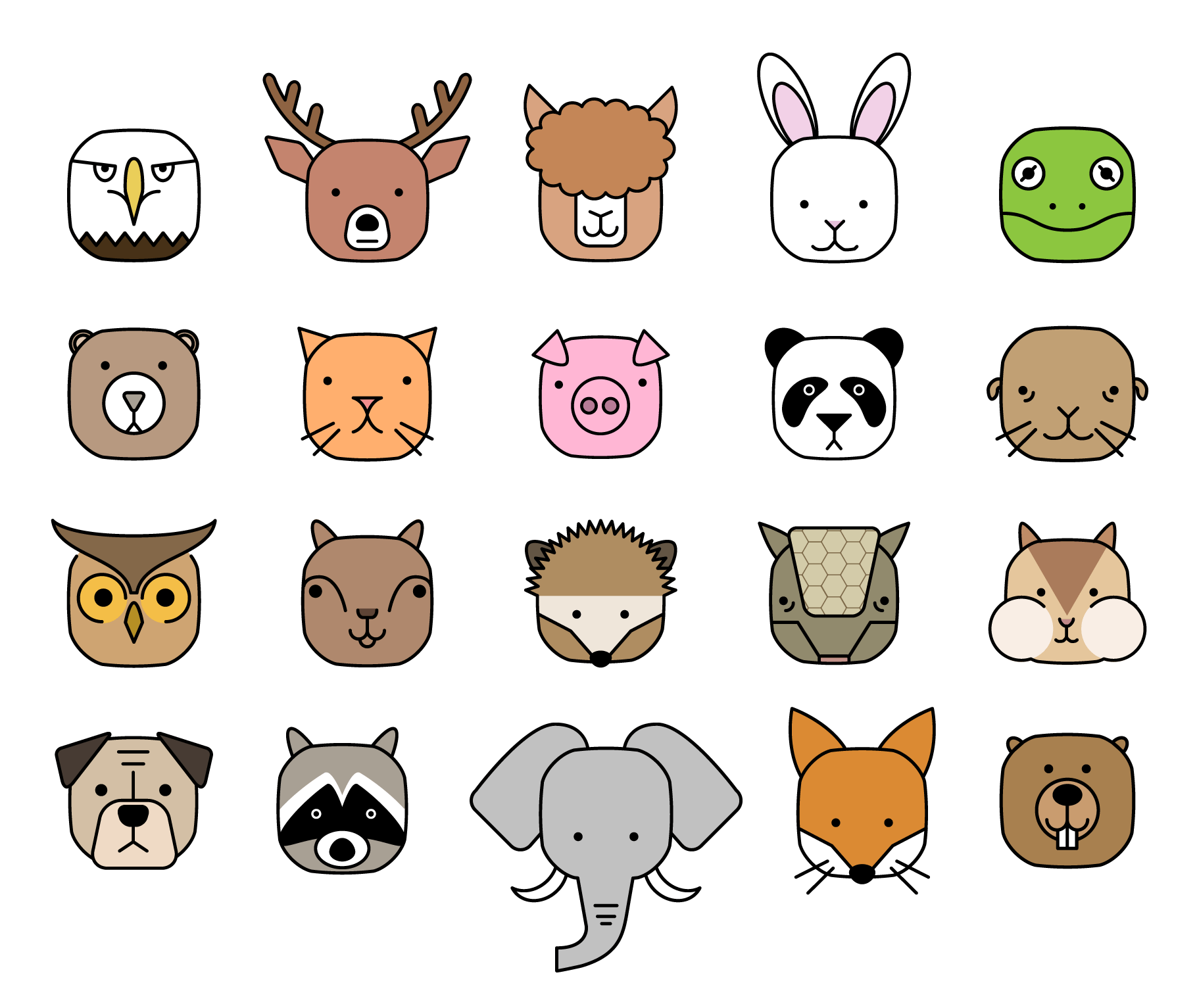 1820x1533 Cube Critters Animal Icons Linseed Studio Premium And Free