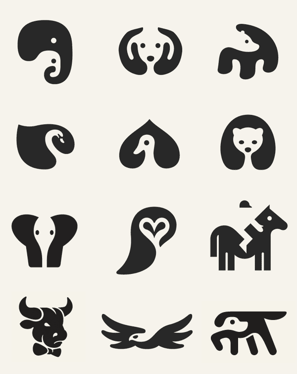 600x755 Negative Space Animal Icons