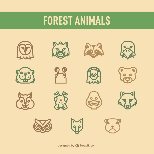 626x626 Forest Animals Icons Pack Stock Images