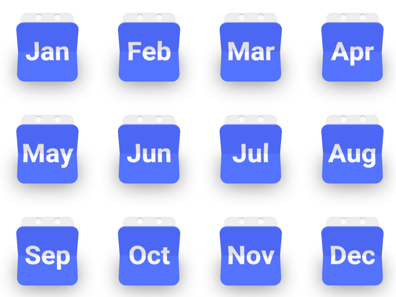 800x600 Material Design Hover Animated Calendar Icon