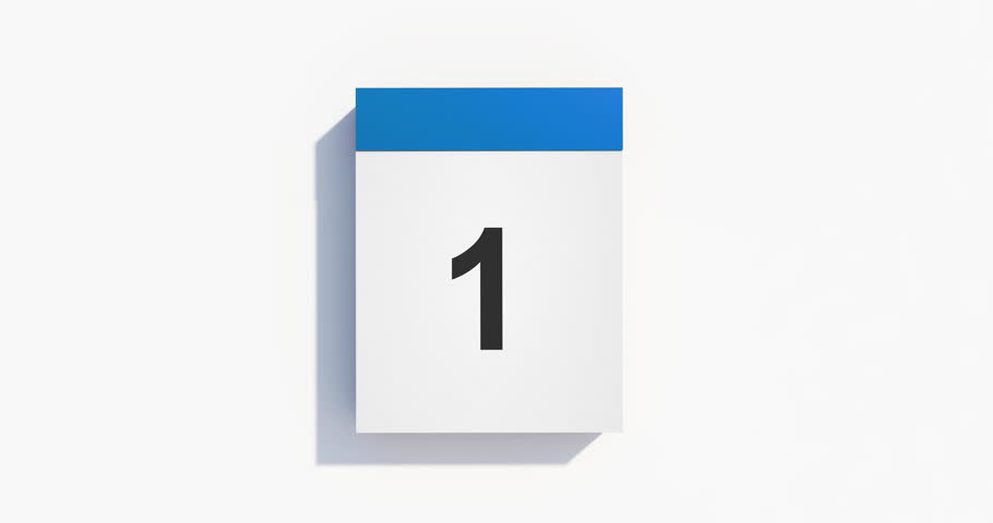 910x480 A Blue Monthly Calendar On Stock Footage Video