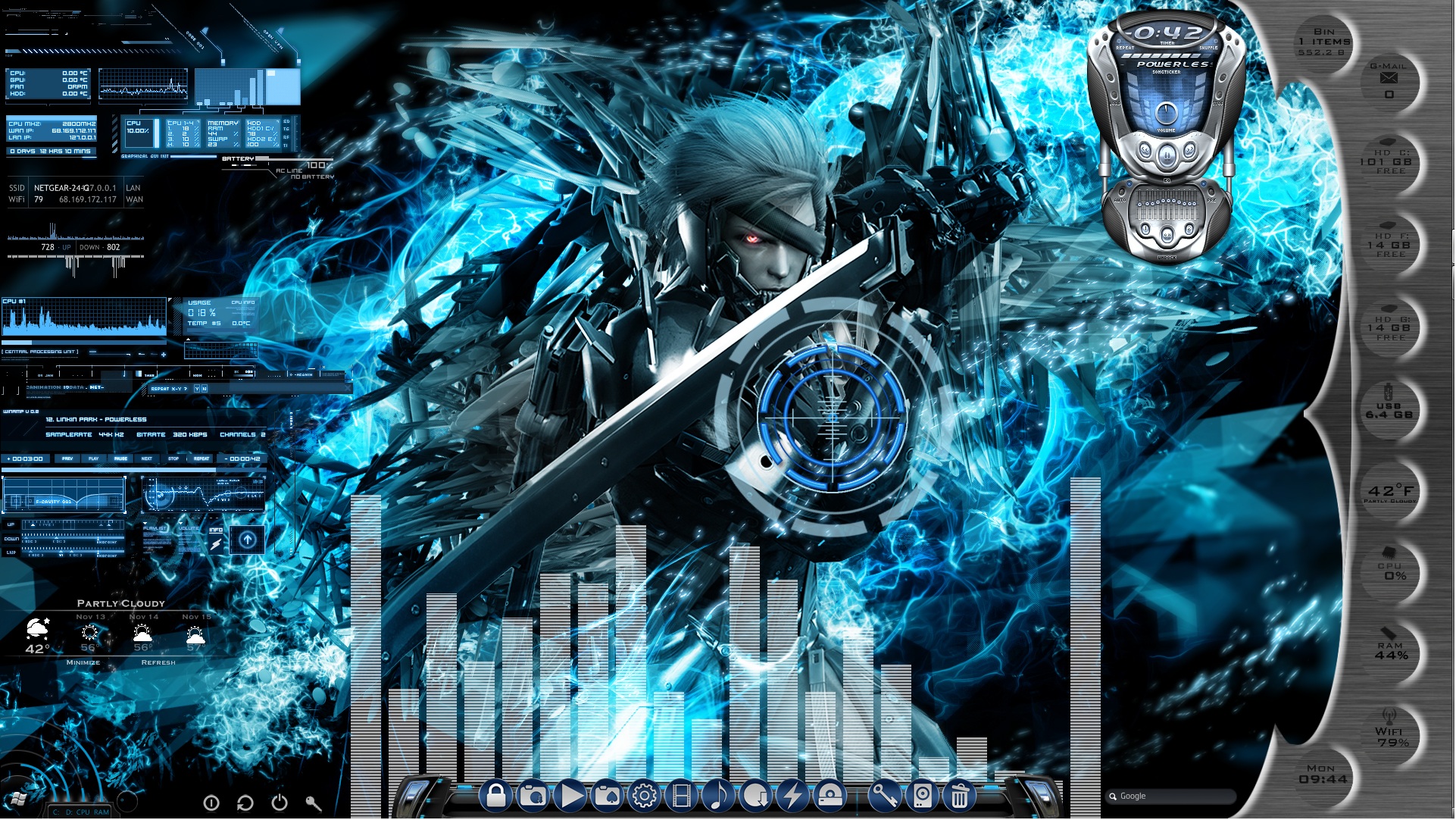 1922x1082 Metal Gear Rising Animated Desktop For Rainmeter