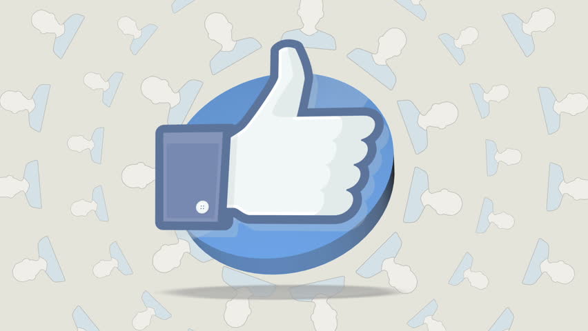 852x480 Editorial Animation Facebook Like Icon Stock Footage Video