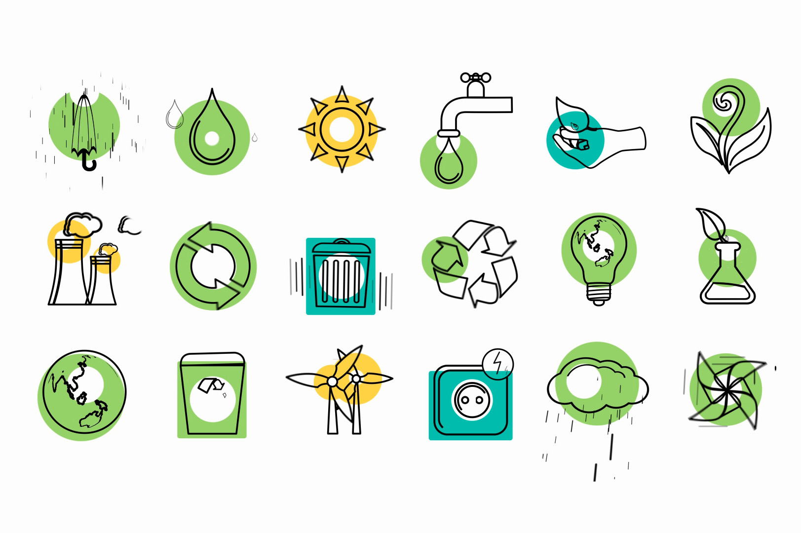 1623x1080 Animated Ecology Icons After Effects Template