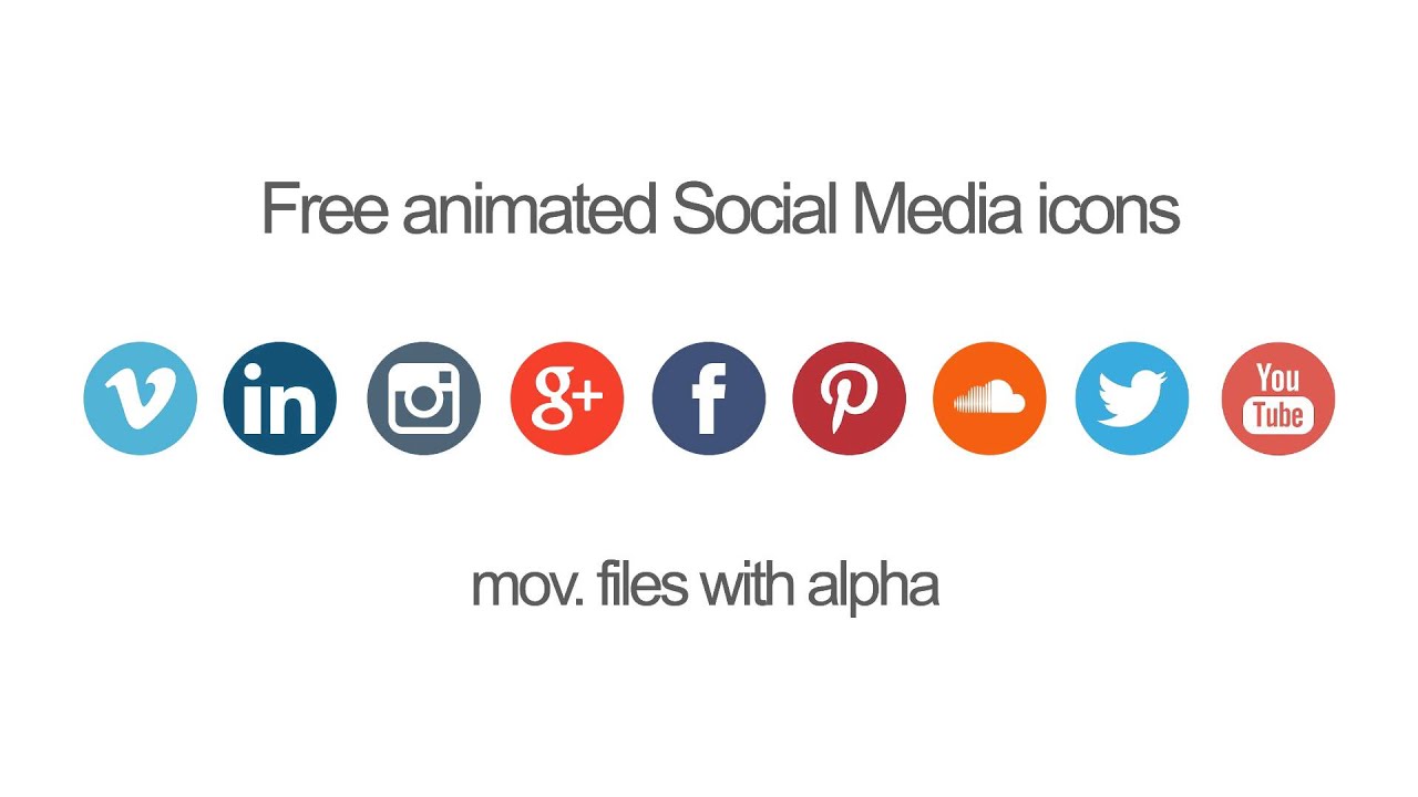 1280x720 Free Animated Social Media Icons