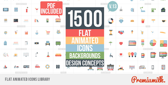 590x300 Videohive Flat Animated Icons Library Free Download