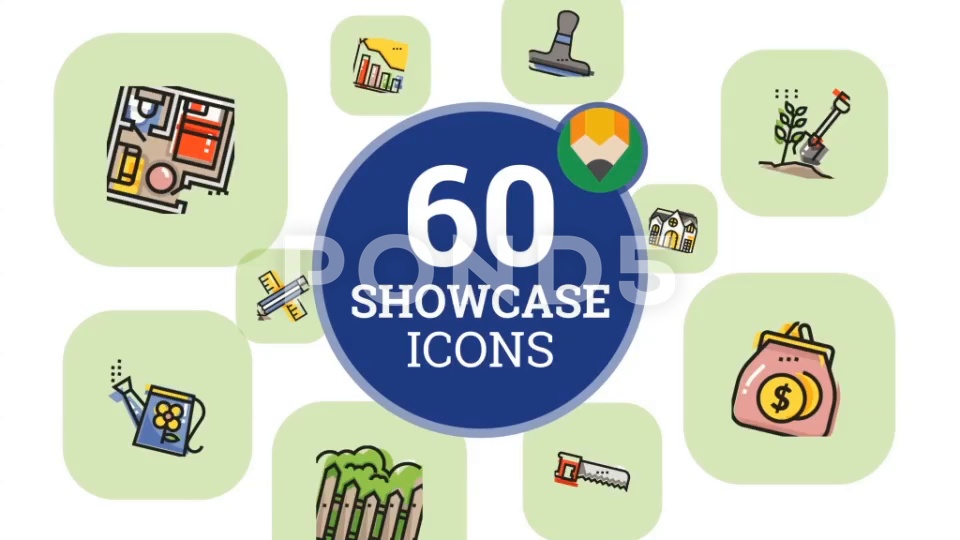 960x540 Animated House Icon Pack After Effects Template