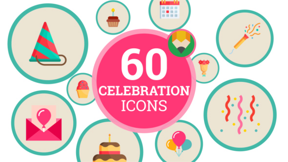 590x332 Icons Pack Birthday Celebration Event Party Flat Animated Icons