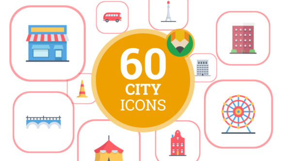 590x332 Icons Pack Smart City House Building Flat Animated Icons