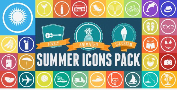 590x300 Summer Animated Icons Pack