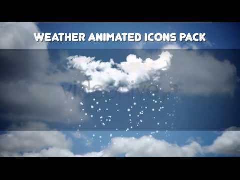 480x360 Weather Animated Icons Pack After Effects Templates