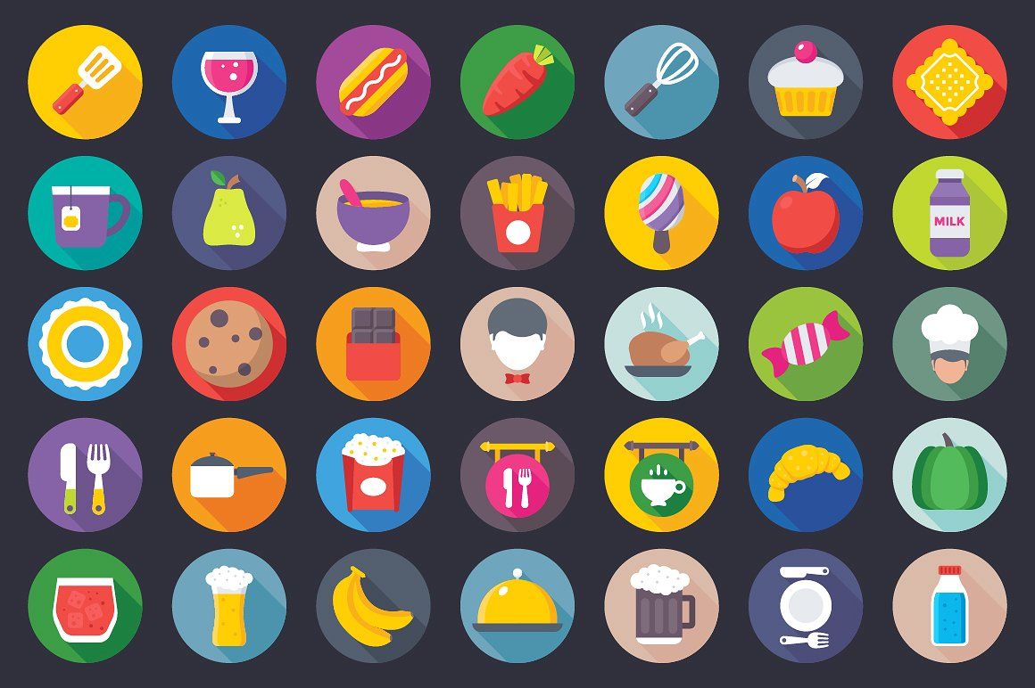 1160x772 Flat Food Icons Icon, Flaticon, Icons, Icon Pack, Icon Pack