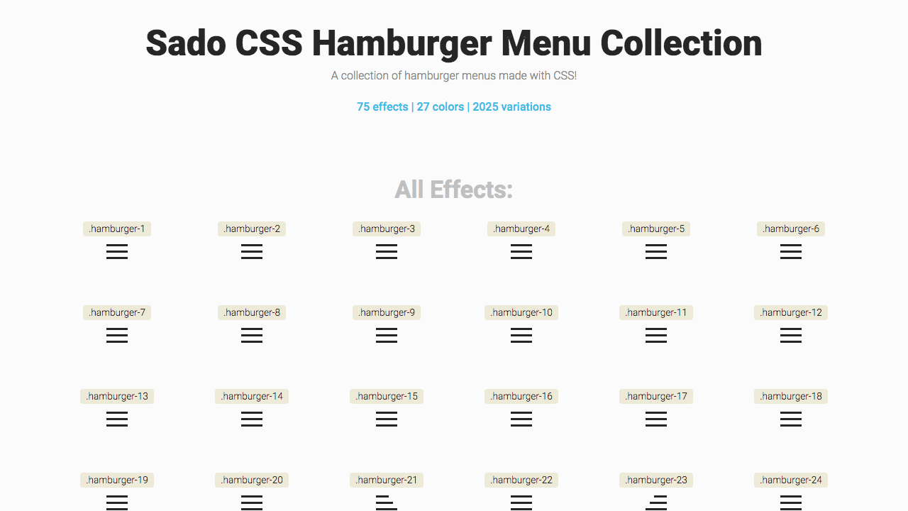1280x720 Sado Animated Hamburger Menu Icon Collection