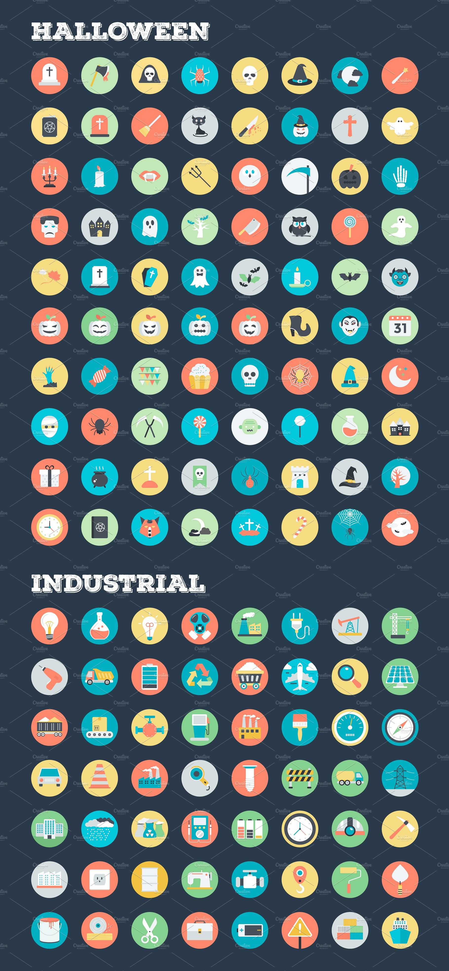 1820x3933 Flat Rounded Vector Icons Categories Pdf