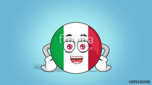 500x281 Cartoon Icon Flag Italy Speak Speaker With Face Animation