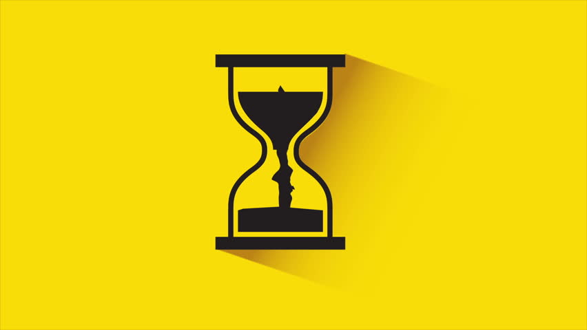 852x480 Clock On Yellow Background, Video Animation, Hd