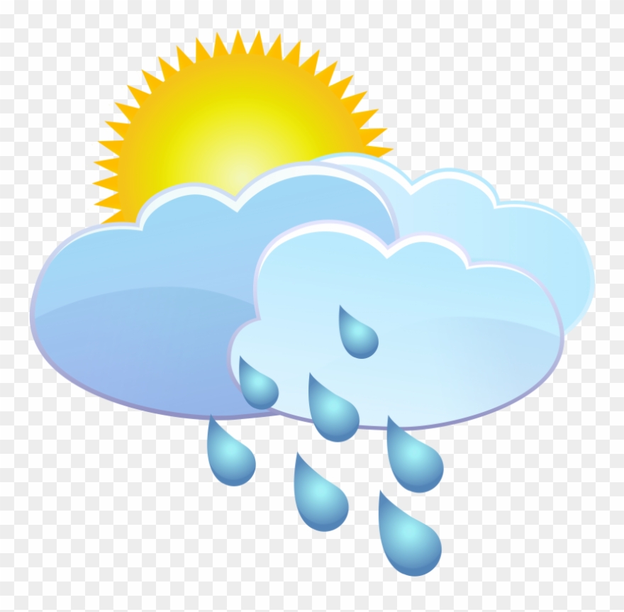 880x863 Free Png Clouds Sun And Rain Drops Weather Icon Png