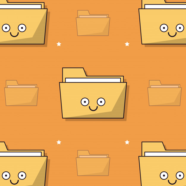 626x626 Colorful Background With Pattern Of Animated Folder Icon Vector